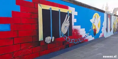 Schildering op de Muur in Berlijn