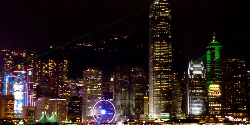De skyline van het hedendaagse Hongkong